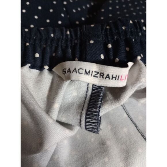 Isaac Mizrahi Pants Ladies 18 Navy Blue Polka Dot Stretch Career Casual Trousers - Picture 5 of 8